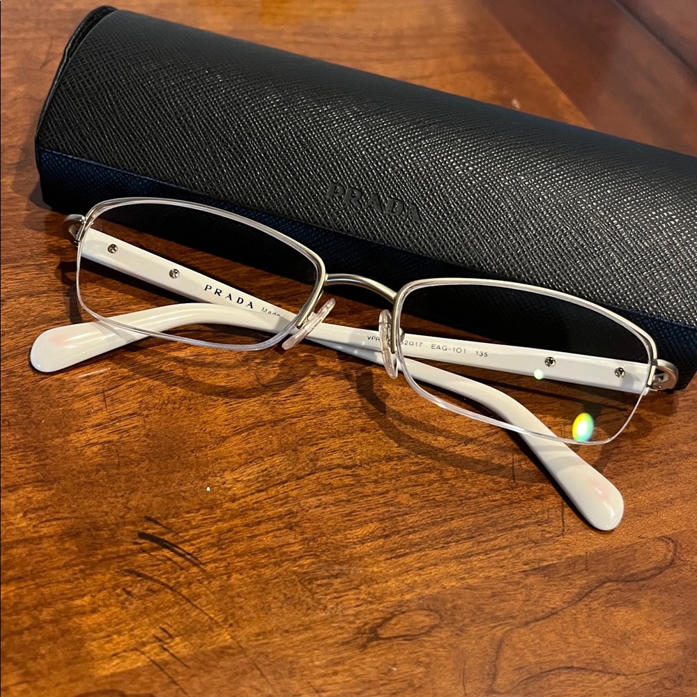 Prada Women's Rectangular Silver Gunmetal Frame E… - image 4